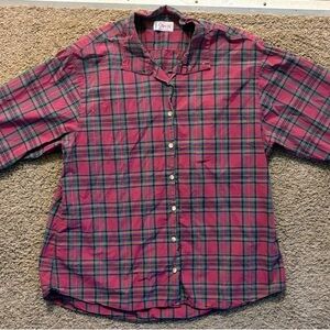 Orvis Youth Girls Size 12 Pink Plaid Button Up Shirt Great Condition